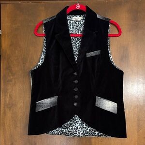 Tasha Polizzi Western style Velvet and Wool Vest Polyester lining Large wore 1x